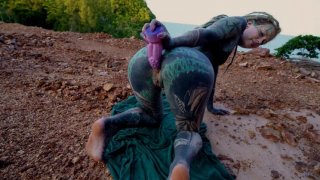 Tattooed teen squirts from anal play in public - hd solo action Thumbnail