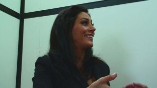 Hot milf raylene gets stuck in elevator and fucks derrick pierce hard Thumbnail