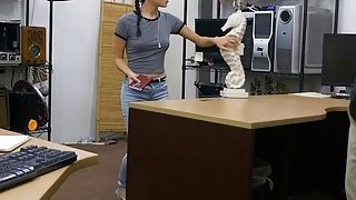 Tight babe pounded by pervert pawn man at the pawnshop Thumbnail